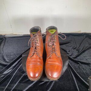 Vintage Steve Madden Men's 8.5 , Brown Leather Lace Up Boot with inside zippers